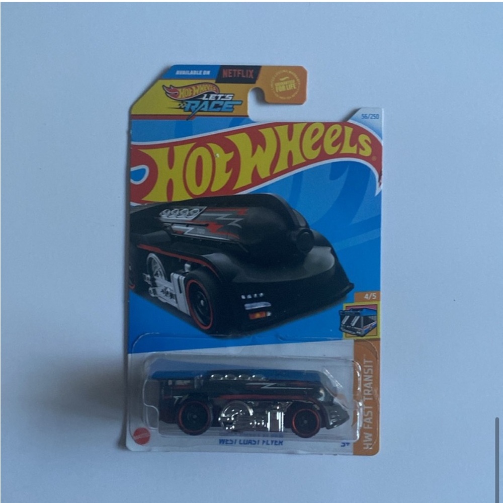 Mattel Hot Wheels Netflix West Coast Flyer HW Fast Transit Black Silver NWT OS